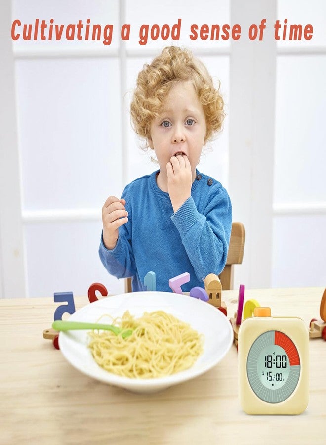 EooCoo Digital Visual Timer,60-Minute Countdown Timers for Kids and Adults,Backlight LCD Screen Pomodoro Time Management Education Tool,Timer Clock Alarm 3-in-1 for Kitchen,School,Office,ADHD - Yellow - Image 4